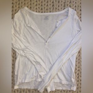 Aerie white quarter button up